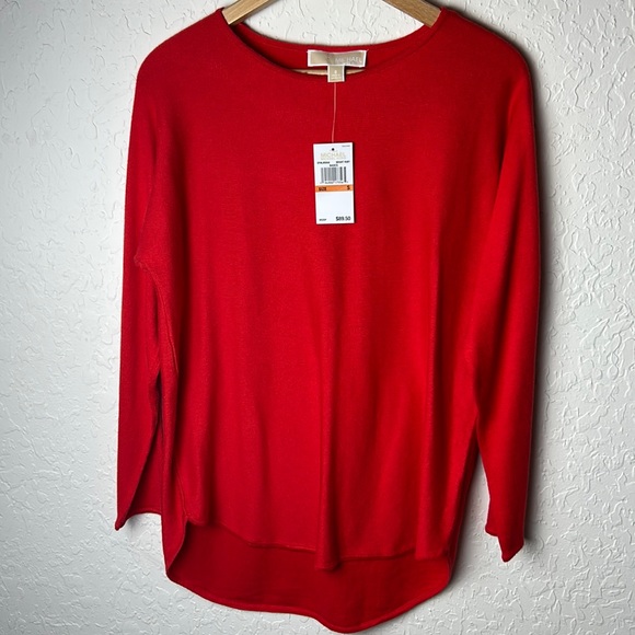 Michael Kors Bright Ruby Basic Long Sleeve top - Picture 1 of 3